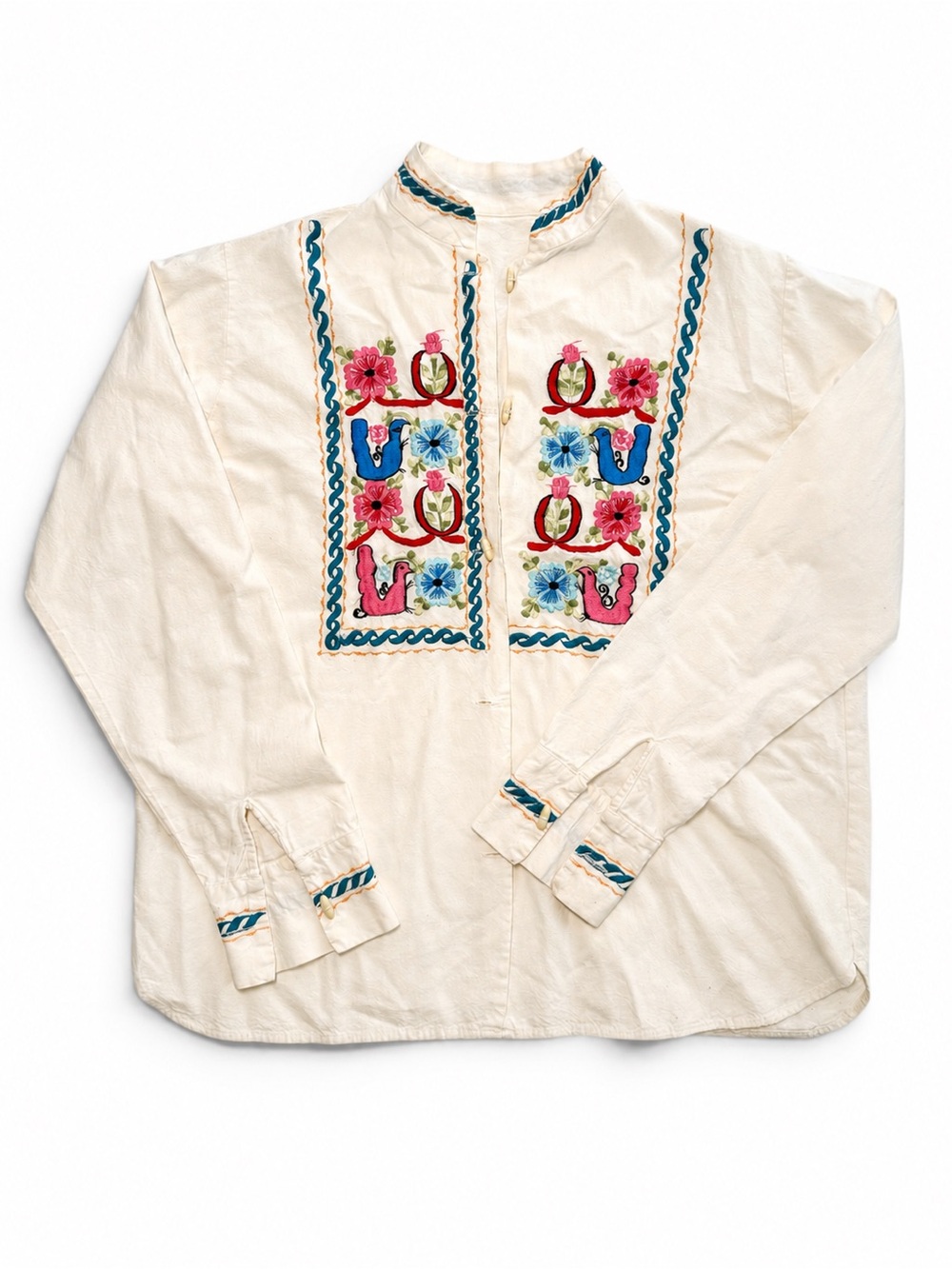 Vintage Mexican embroidered long sleeve shirt
